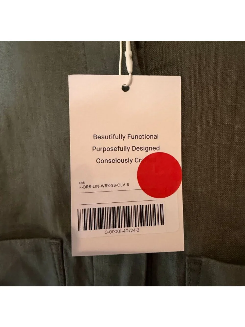 Everlane The Craft Dress in Linen Women's Size Small Kalamata Olive Green NWT! - Picture 4 of 6